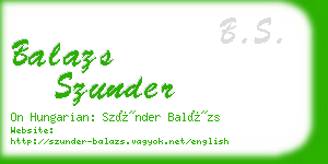 balazs szunder business card
